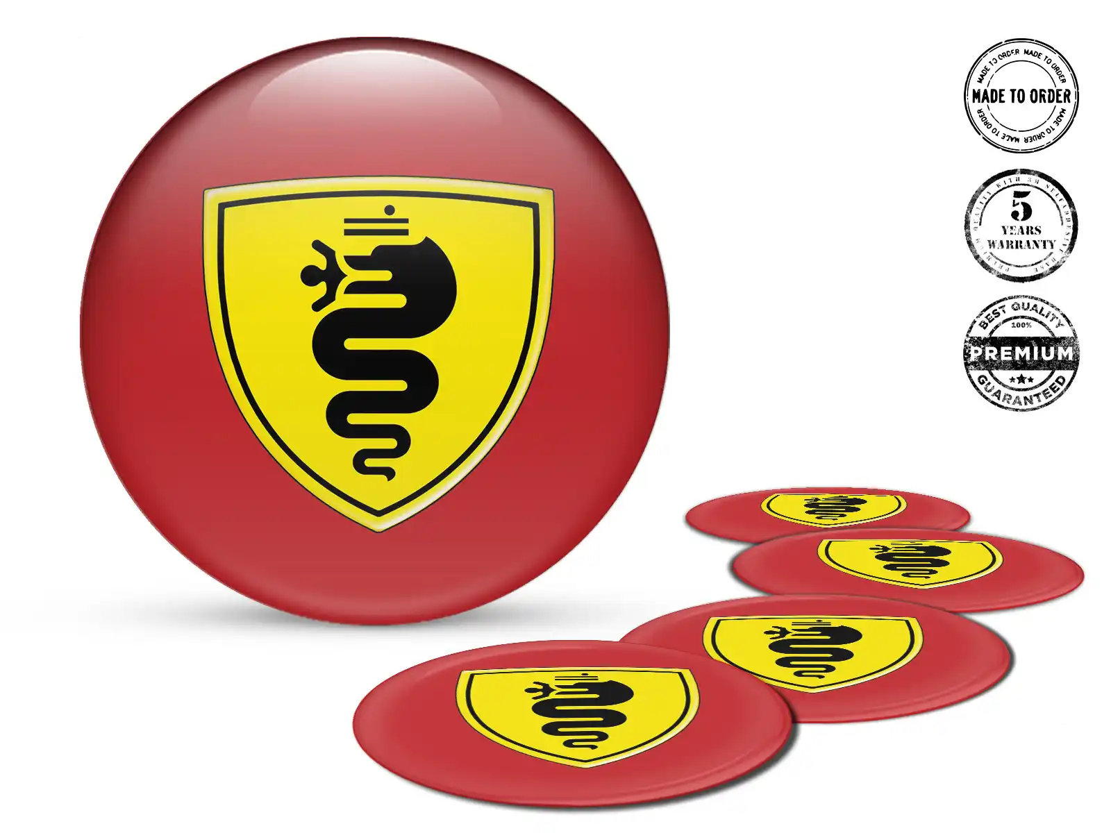 Alfa Romeo Radaufkleber Version Gewölbte Harzlabels